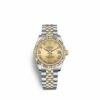 Relógio feminino falso Rolex Datejust 31 31 mm em aço inoxidável e ouro amarelo 18k 178313-0072